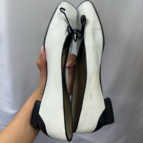 Stuart Weitzman white square toe heeled ballerina flats size 7.5 - Picture 7 of 9